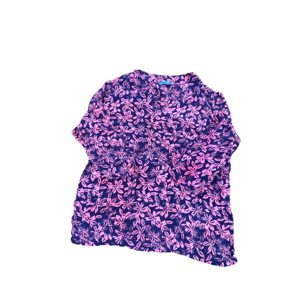 Women's Blueginger Navy/Pink Tropical Tunic Top - Size Large